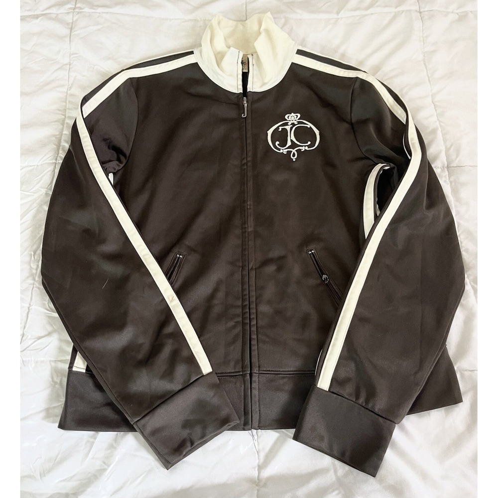 Juicy Couture‎ Women's XS Track  Jacket, Full Zip, Brown Stripe, Logo